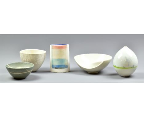 ANDREW WICKS (born 1973); a slipcast porcelain bowl with mother of pearl interior, incised AW mark and year mark for 2002, di