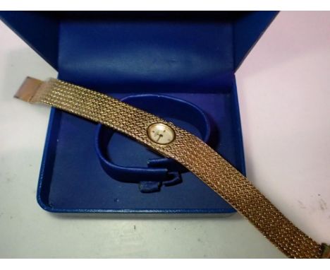 Ladies gold plated Rotary wristwatch with mother of pearl face. UK P&amp;P Group 1 (£16+VAT for the first lot and £2+VAT for 