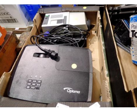 Box containing projectors. All electrical items in this lot have been PAT tested for safety and have passed. This does not co