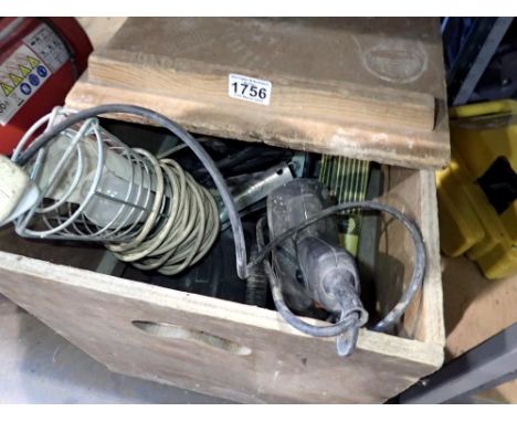 Large quantity of electrical tools in a wooden box. Not available for in-house P&amp;P 