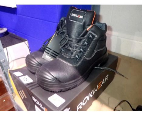 Pair of new and unused men's work boots, with Rhyolite toe caps, UK size 5. UK P&amp;P Group 1 (£16+VAT for the first lot and