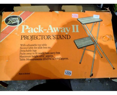 Boots pack away II projector stand, boxed. Not available for in-house P&amp;P 