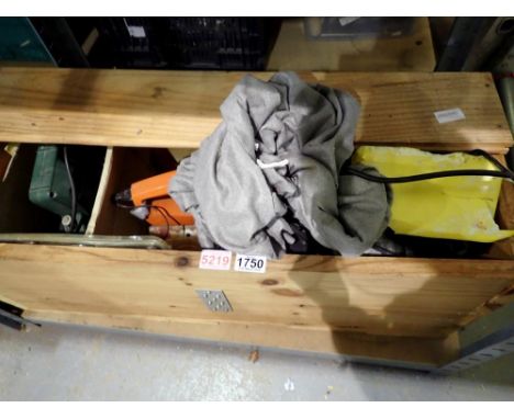 Pine box of mixed electrical work tools. Not available for in-house P&amp;P 