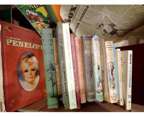 Box of mixed vintage books and games to include Enid Blyton. Not available for in-house P&amp;P 