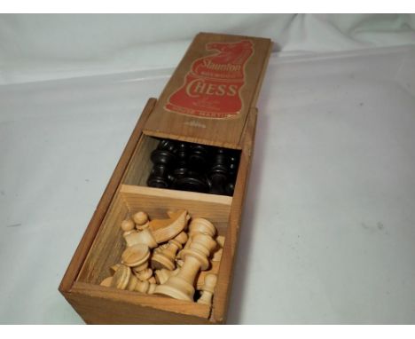 Complete Staunton boxwood chess set, by House Martin. UK P&amp;P Group 1 (£16+VAT for the first lot and £2+VAT for subsequent