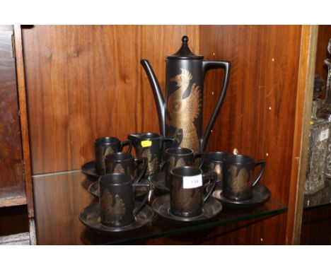 A CERAMIC PORTMEIRION PHOENIX PATTERN COFFEE SET  