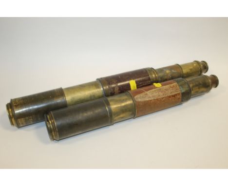 TWO VINTAGE BRASS TELESCOPES