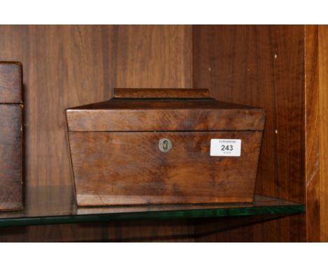 AN ANTIQUE ROSEWOOD TEA CADDY