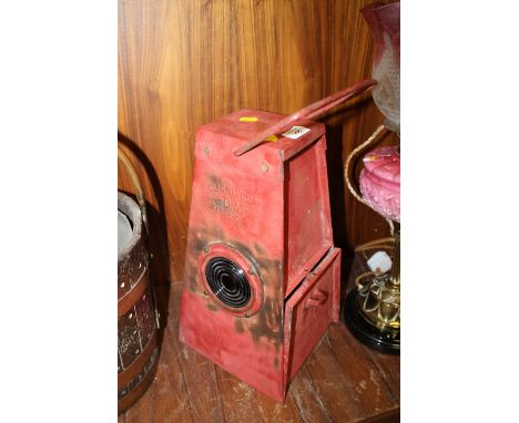 A VINTAGE FRENCH CLIGNISCOPE RAILWAY LAMP WITH ORIGINAL BURNER