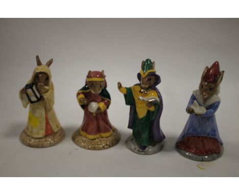 FOUR ROYAL DOULTON BUNNYKINS FIGURES 'SANDS OF TIME', 'FORTUNE TELLER', 'MYSTIC', 'SUNDIAL'
