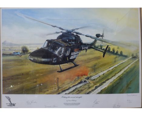 A signed David Gibbings limited edition print, Putting the Record Straight, no. 807/850, framed 