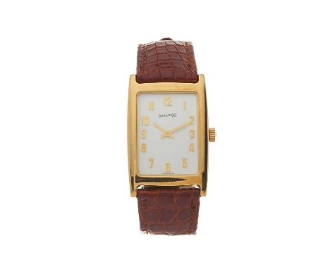 Eberhard, an 18ct gold wrist watch, reference 20014, signed manual wind movement, serial 0257, Swiss convention marks, fitted