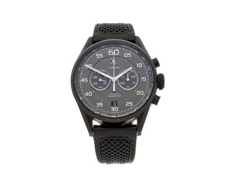 Tag Heuer, a PVD-treated titanium Carrera Flyback chronograph wrist watch, circa 2014, reference CAR2B80, signed automatic mo