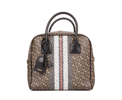 Burberry, a TB monogram bowling bag, crafted from the maker's new environmentally conscious e-canvas, designed with the lates