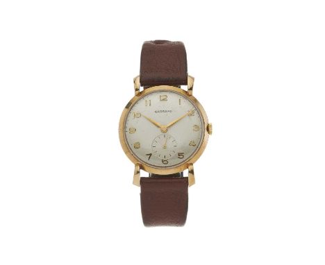 Garrard, a 9ct gold wrist watch, case numbered 951, manual wind movement, hallmarks for London 1953, fitted to an unsigned br