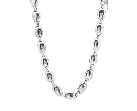 Tiffany &amp; Co., a silver Pebble necklace, with lobster clasp, signed Tiffany &amp; Co. 925 Italy, length 41cm, with maker'