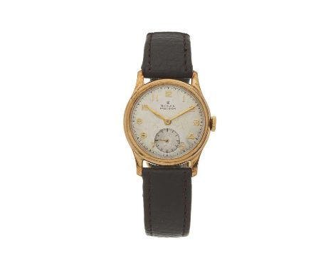 Rolex, an early 9ct gold Precision wrist watch, case numbered 37825, signed manual wind movement calibre 700, import marks fo