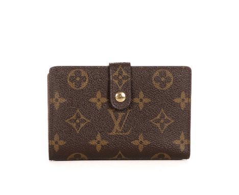 Louis Vuitton, a monogram Porte Monnaie Viennois kiss-lock wallet, designed with the maker's signature monogram coated canvas