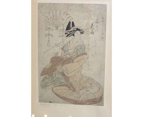 **TO BE COLLECTED**A collection of four 19th cent and later Japanese woodblock framed prints