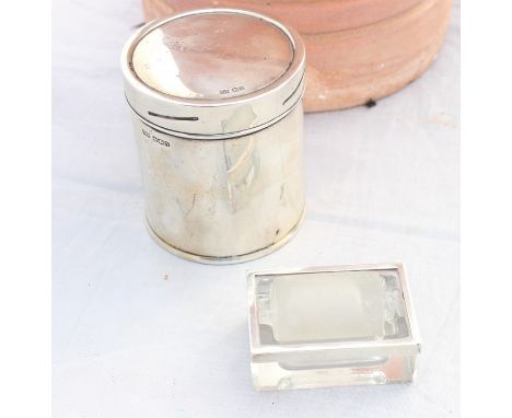 A silver circular canister, by Mappin &amp; Webb Ltd, assayed Sheffield 1933, with screw-on cover and gilt washed interior, h