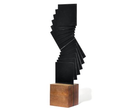 FRANCO GRIGNANI(Pavia 1908–1999 Mailand)Enamel wooden relief psychostructure. 1968.Emaille und Holz.Auf der Unterseite mit de