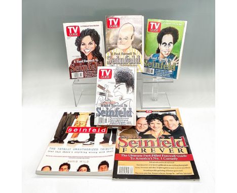 Publications commemorating the television comedy series 'Seinfeld'. Four TV Guides with feature covers, one larger TV Guide m