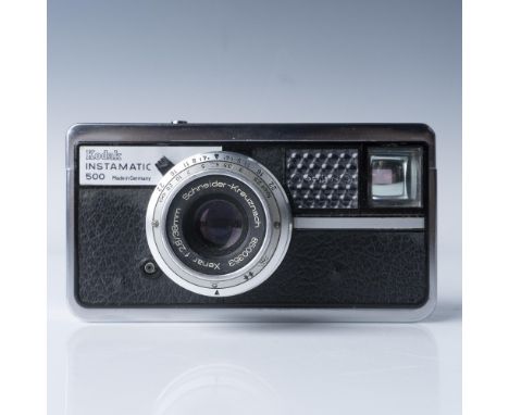 Vintage Kodak Instamatic 500 camera manufactured in Germany in the mid-1960s. Features a Schneider-Kreuznach Xenar 38mm f/2.8