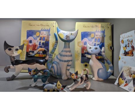 A collection of Goebel, Rosina Wachtmeister model cats, various sizes, two with boxes (6)Location: 4:1 
