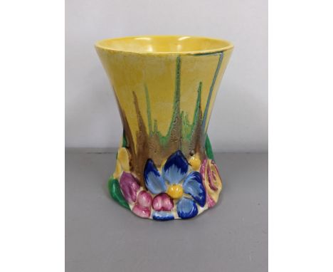 A Clarice Cliff My Garden pattern vase Location: 