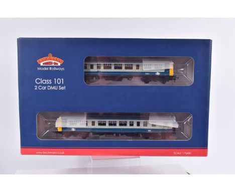 A BOXED BACHMANN BRANCHLINE MODEL RAILWAYS TWO CAR SET, OO Gauge, Class 101 DMU in BR Blue and Grey, 'Cambridge - Norwich', i