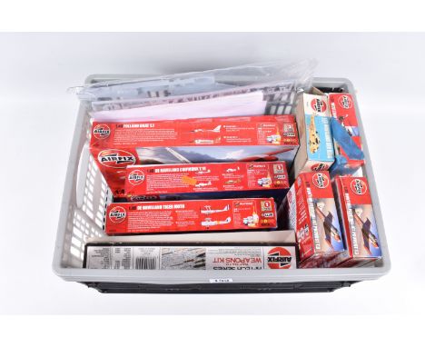 NINE AIRFIX UNBUILT BOXED  MILITARY AIRCRAFT MODEL KITS, to include four 1:48 scale models, the first is an unboxed Sepecat J