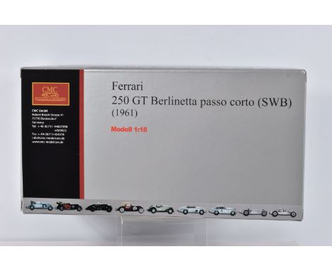 A BOXED CMC FERRARI 250 GT BERLINETTA PASSO CORTO (SWB) 1961 1:18 SCALE MODEL, numbered M-046, red body, housed inside its po