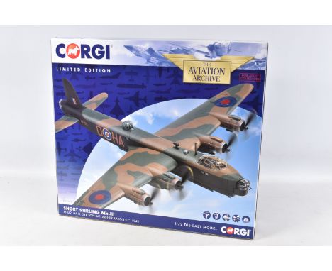 A BOXED LIMITED EDITION CORGI AVIATION ARCHIVE SHORT STIRLING MkIII MODEL MILITARY AIRCRAFT, EF452 HA-O 218 SQN RAF Arthur Aa