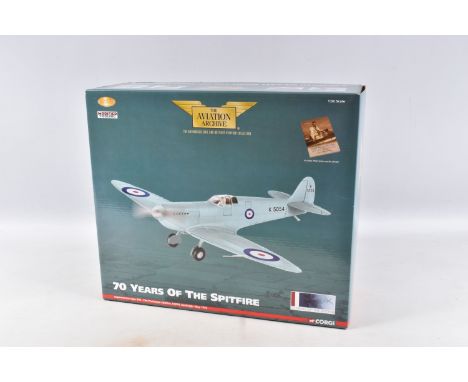 A BOXED LIMITED EDITION AVIATION ARCHIVE 70 YEARS OF THE SPITFIRE SUPERMARINE TYPE 300 1:32 SCALE MODEL AIRCRAFT, numbered AA