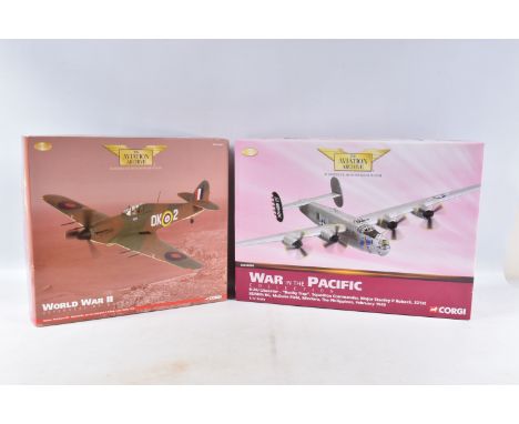 TWO BOXED LIMITED EDITION CORGI AVIATION ARCHIVE MODEL DIE CAST AIRCRAFTS,  the first is a World War II Defenders Of Malta Ha