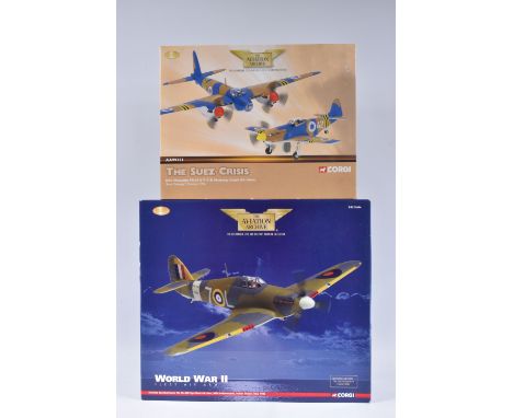TWO BOXED LIMITED CORGI AVIATION ARCHIVE MODEL AIRCRAFTS, the first a 1:32 scale World War II Fleet Air Arm Haker Sea Hurrica