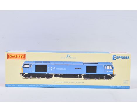 A BOXED HORNBY MODEL RAILWAY OO GAUGE EWS CLASS 60 Co-Co Diesel Electric 'Teenage Spirit' in DB Schenker charity blue - Rail 