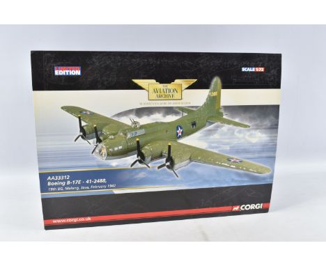 A BOXED LIMITED EDITION CORGI AVIATION ARCHIVE BOEING B-17E-41-2488 1:72 SCALE MODEL DIECAST AIRCRAFT, numbered AA33312, mode