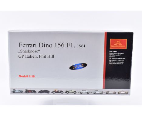 A BOXED CMC FERRARI DINO 156 F1 1961 'SHARKNOSE' GP ITALIEN PHIL HILL LIMITED EDITION 1:18 SCALE MODEL, numbered M-068, red b