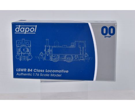 A BOXED DAPOL OO GAUGE LSWR B4 CLASS LOCOMOTIVE, 0-4-0T BR Early Crest 30089, item no. 4S-018-004, appears in new condition w