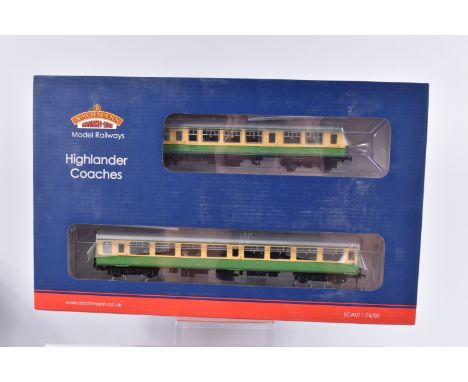 A BOXED  BACHMANN BRANCHLINE MODEL RAILWAYS TWIN PACK, OO Gauge,  'Highlander' Coach Pack, BR MK2A TSO &amp; Class 101 DTCL w