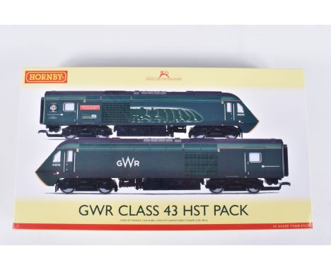 A BOXED HORNBY MODEL RAILWAY OO GAUGE GWR CLASS 43 'Old Oak Common' Train Pack, GWR HST Power Car 43093, GWR HST unmotored Po