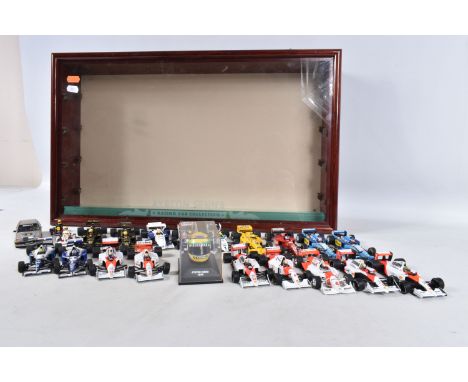 A COLLECTION OF UNBOXED L.A.N.G. AND MINICHAMPS AYRTON SENNA RACING CAR COLLECTION MODELS, all 1/43 scale (10 models marked L