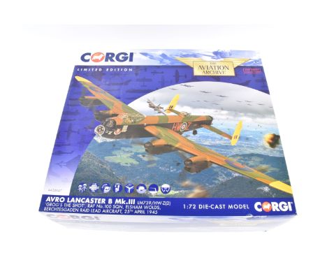 A BOXED LIMITED EDITION CORGI AVIATION ARCHIVE AVRO LANCASTER B Mk.III 1:72 SCALE MODEL DIECAST AIRCRAFT, numbered AA32627, a