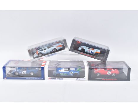 FIVE BOXED SPARK MODELS MINIMAX VEHICLES, to include a H. Herrmann - H. Linge Porsche 906 6th 24H Daytona 1966, numbered US26