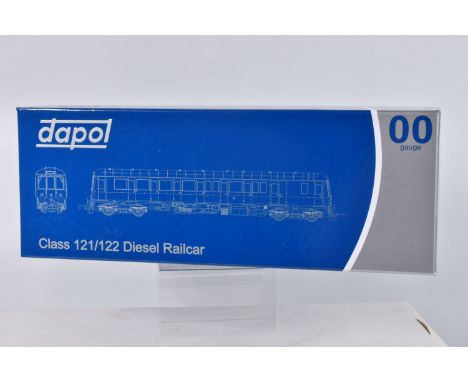 A BOXED DAPOL OO GAUGE CLASS 121 SINGLE DIESEL RAILCAR, DMU 'Bubble Car' 960011 in Railtrack blue and green, Hatton's Limited
