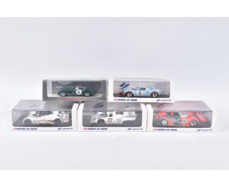 FIVE BOXED SPARK MODELS MINIMAX VEHICLES, to include an E.Helary-C. Bouchut - G. Brabham Peugeot 905 Winner 24H Le Mans 1993,