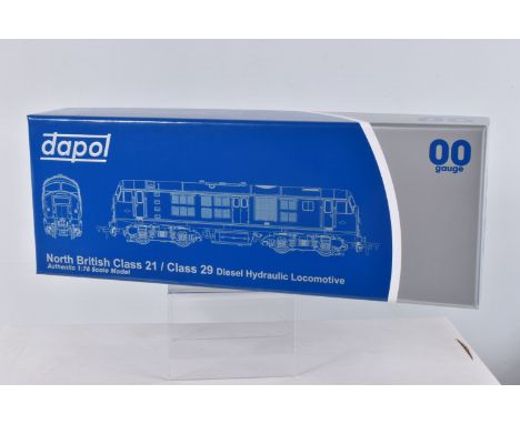 A BOXED DAPOL OO GAUGE NORTH BRITISH CLASS 29 Diesel Hydraulic Locomotive, BR Blue D6129 Headcode Box, Full yellow panel, ite