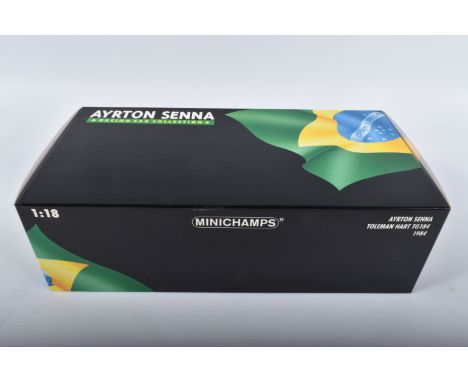 TWO BOXED MINICHAMPS PAULS MODEL ART AYRTON SENNA 1:18 SCALE MODELS, the first a McLaren Honda MP 4-5B World Champion 1990, n