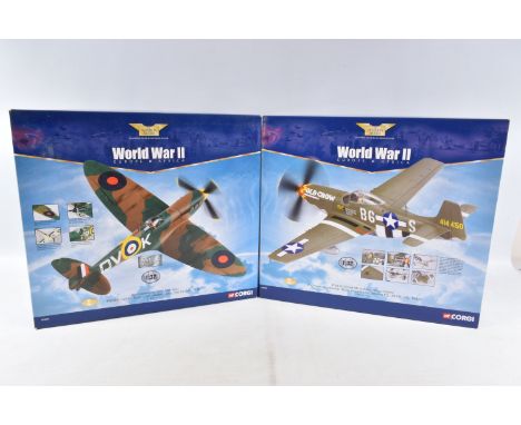 TWO BOXED CORGI LIMITED EDITION AVIATION ARCHIVE MODEL DIECAST AIRCRAFTS, the first is a World War II europe and africa Super